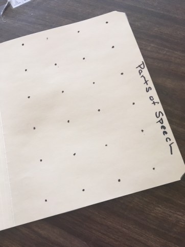 Empty file folder with velcro marks